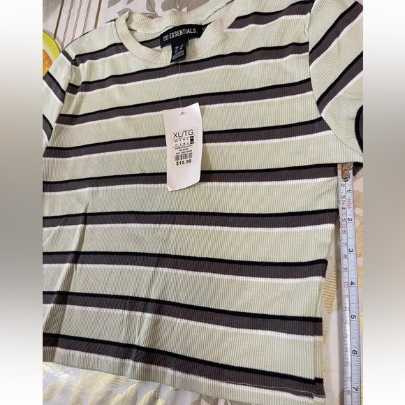 Set Of 2 Essentials Striped Cotton Crop Top Size XL (fits M/ L Not XL) - Picture 7 of 7